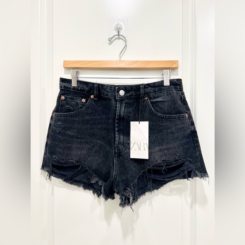 ZARA TRF High Rise Curved Shorts - Picture 2 of 7